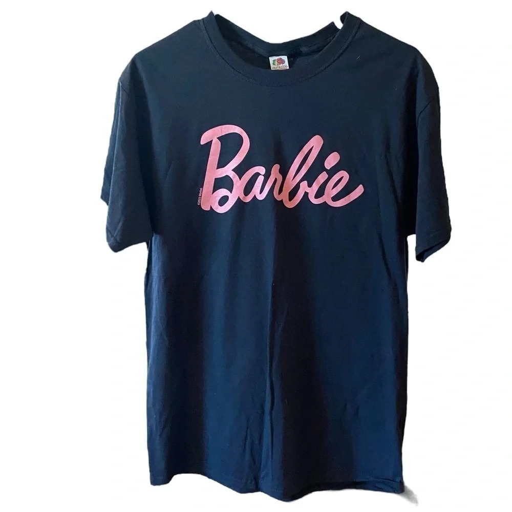 New Barbie Logo pink black Graphic Tee 100% Cotton T Shirt Barbiecore Gifts